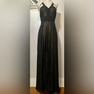 BCBGeneration New with Tags Long Black Dress with Subtle Gold Shimmer Size 6